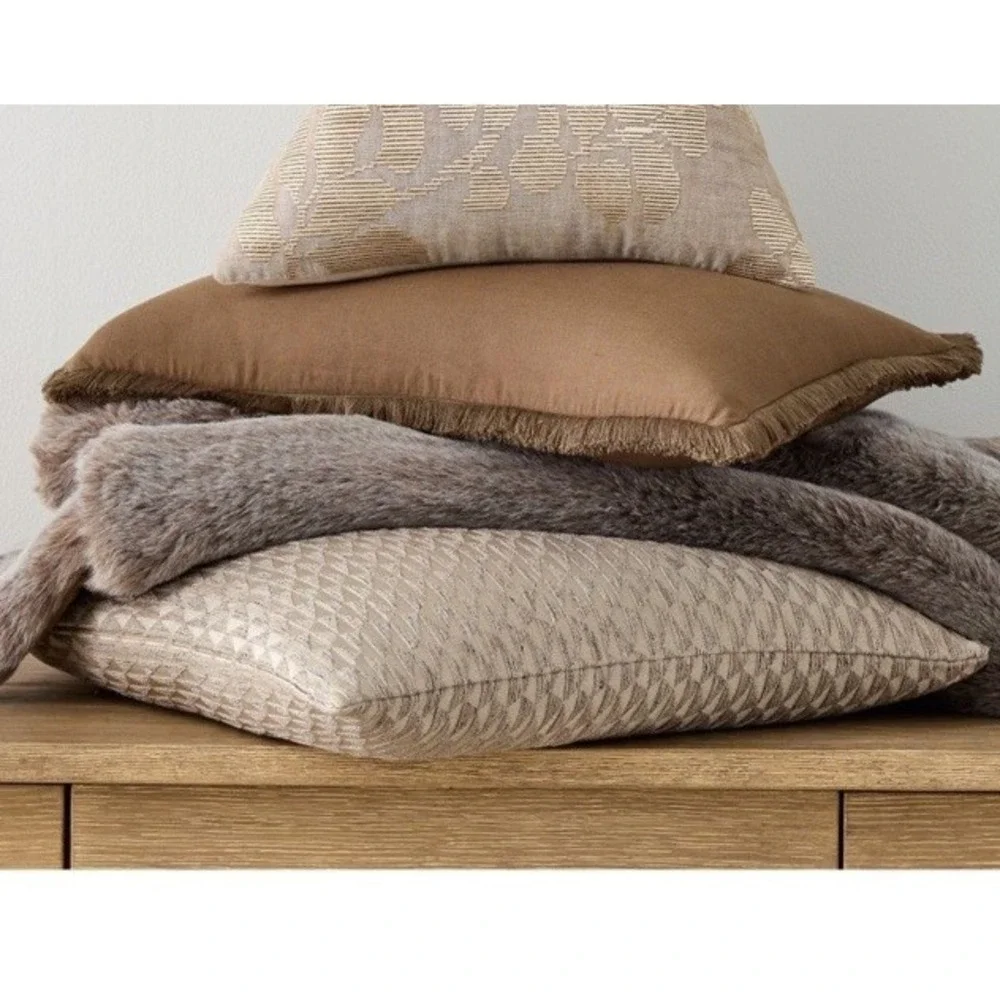 West Elm Pillow Cover Geo Brocade 20x20 Taupe sample